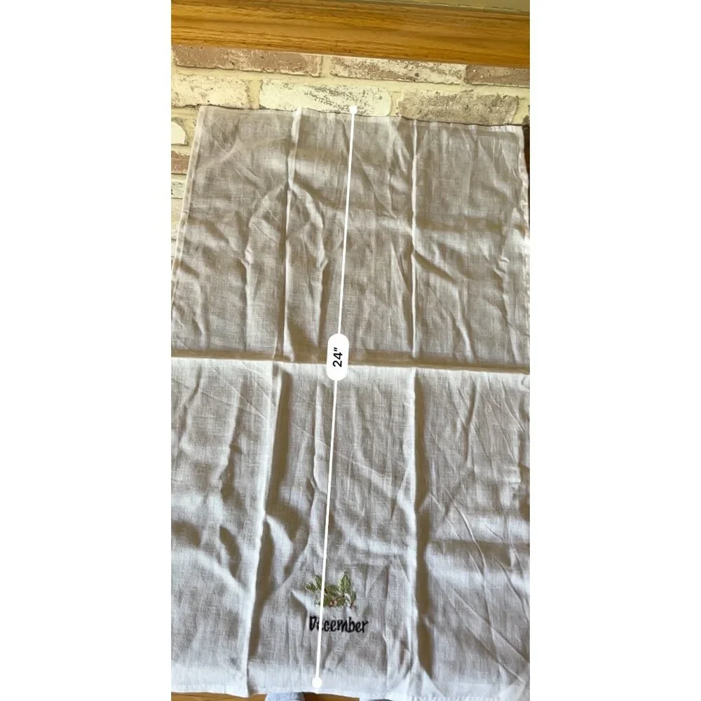 Embroidered Seasonal Linen Hand Towels Set Of 6 Months